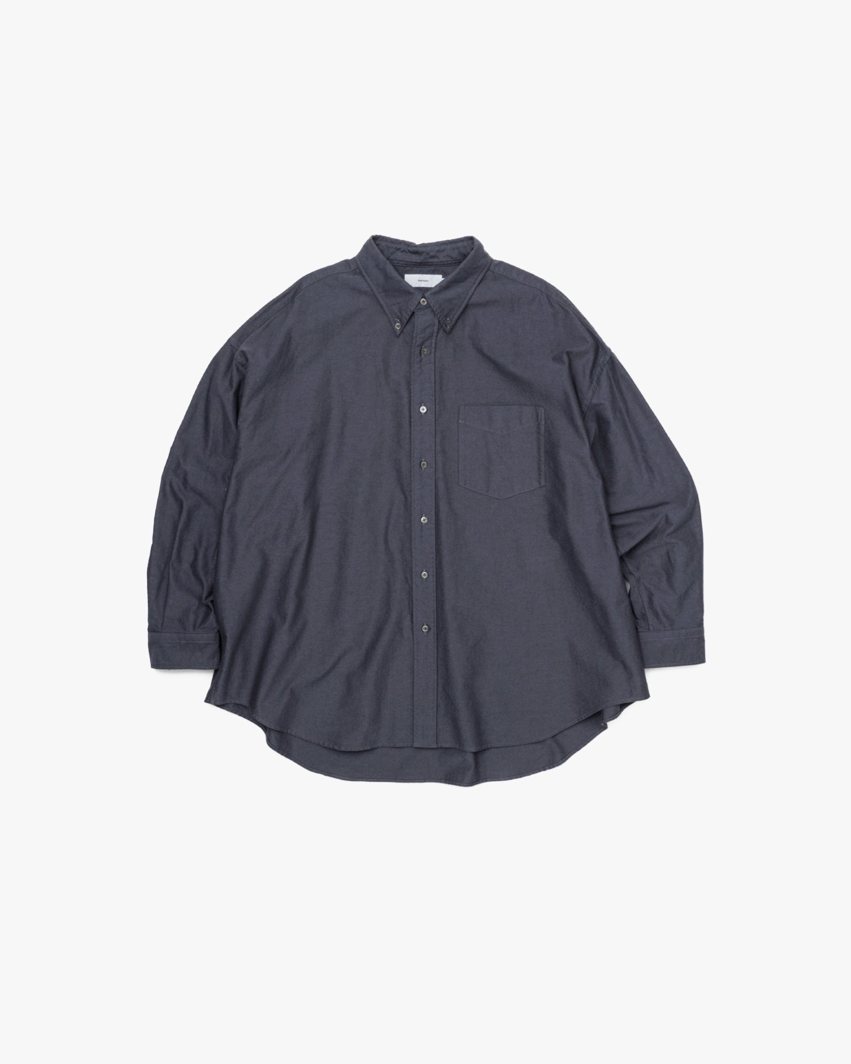 トップス Graphpaper Broad S/S Oversized Shirt 1 Graphpaper - Broad S/S Oversized Band Collar Shirt / BLUE