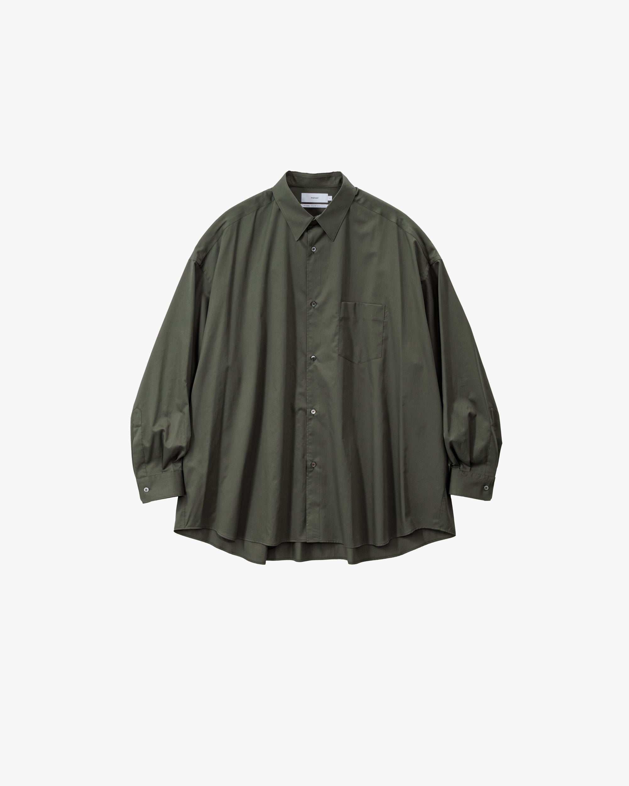 トップス Graphpaper Silicon Poplin Regular Collar Silicon Poplin Oversized Regular Collar Shirt – Graphpaper