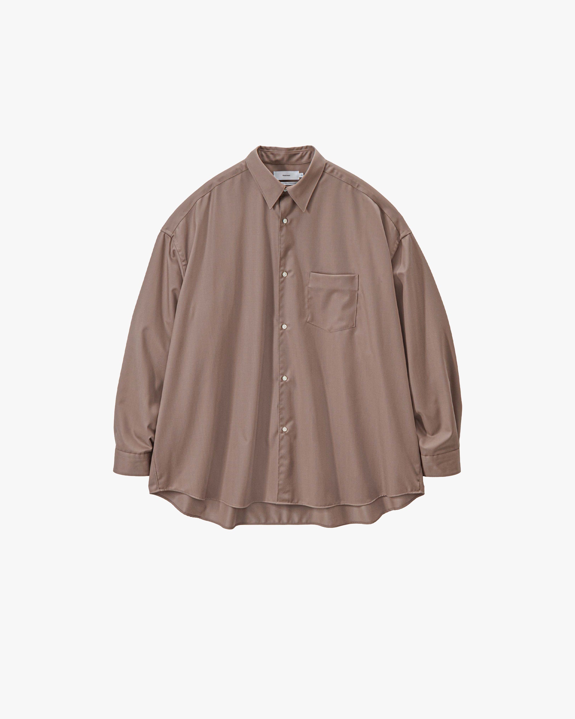 シャツ Graphpaper Silk Wool RegularCollar Shirt Extra Fine Wool L/S Oversized Regular Collar Shirt – Graphpaper