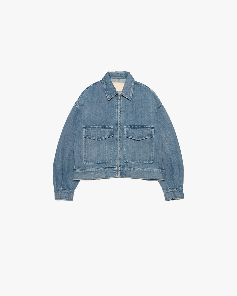 Selvage Denim Zip Jacket -LIGHT FADE-