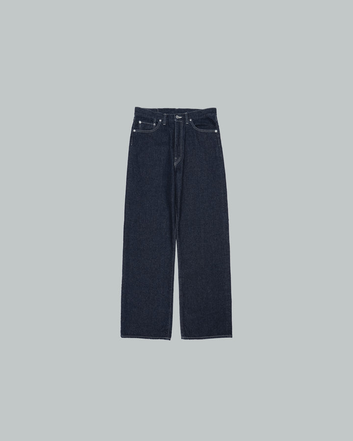 Recycled Cotton Denim Five Pocket Wide Straight Pants