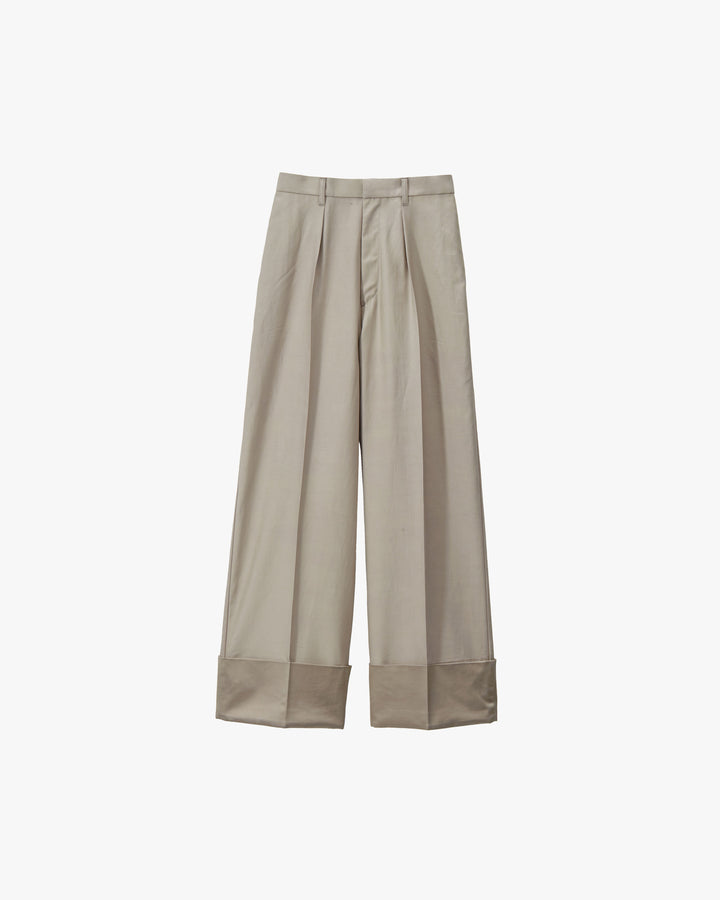 Cotton Cupro Back Satin Wide Trousers