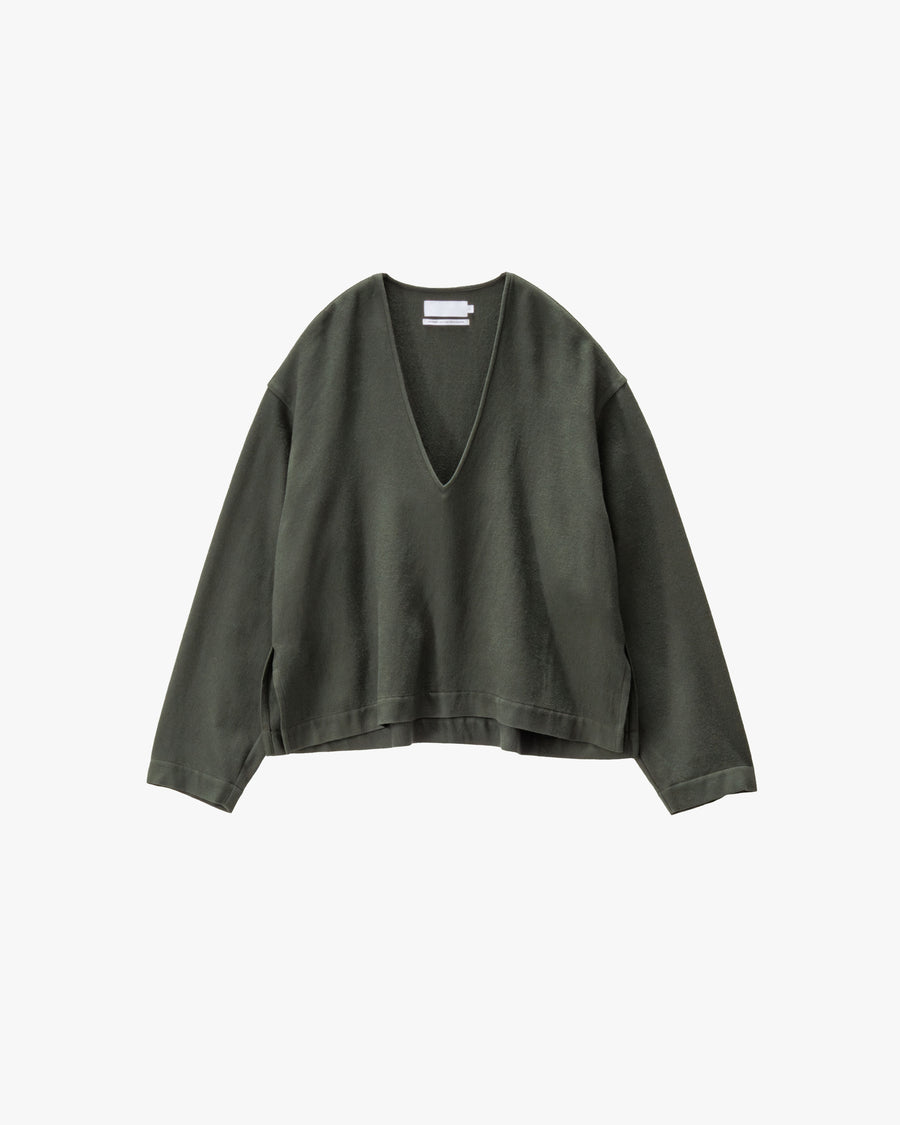 Extra Fine Wool Viyella V Neck Blouse