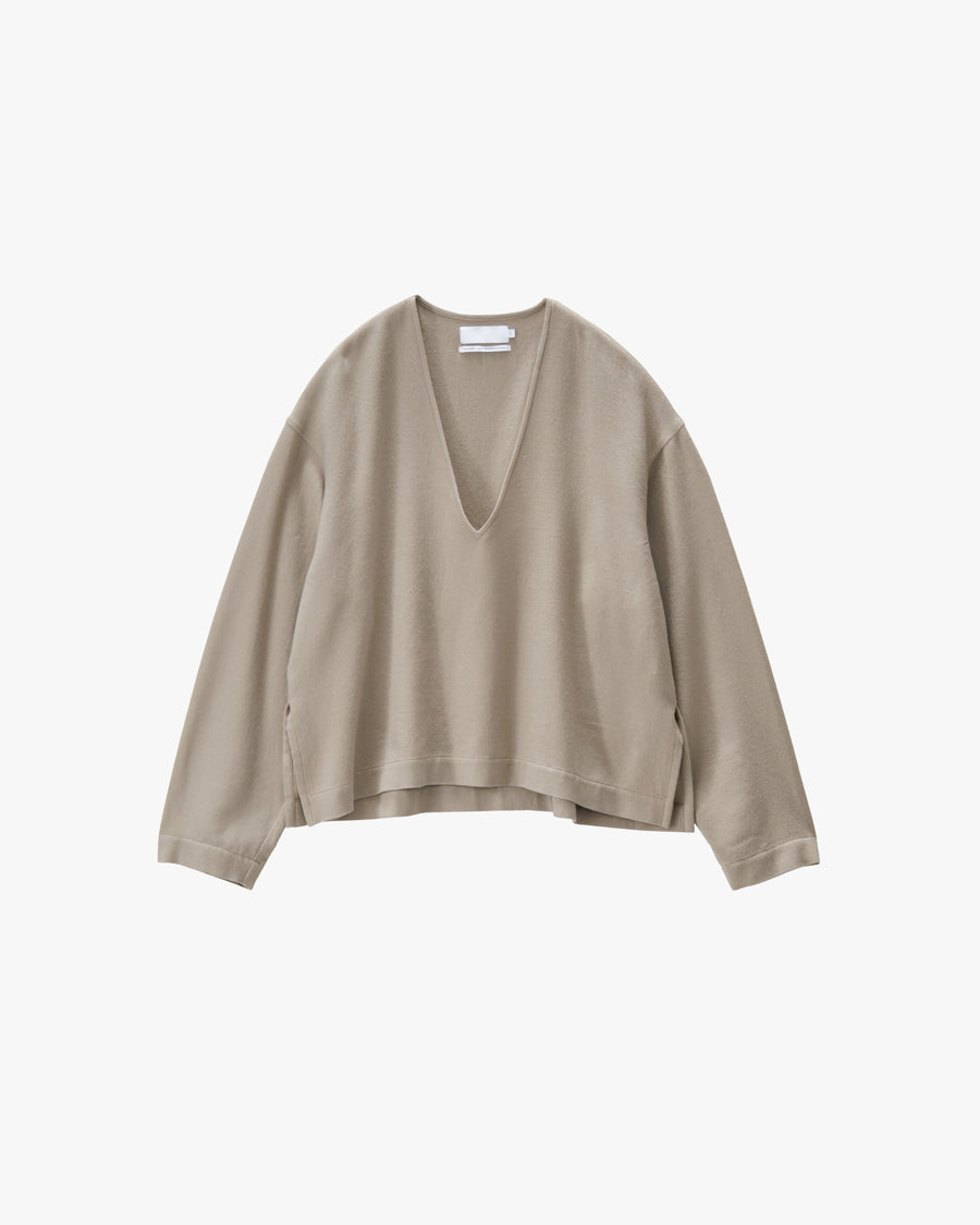 Extra Fine Wool Viyella V Neck Blouse