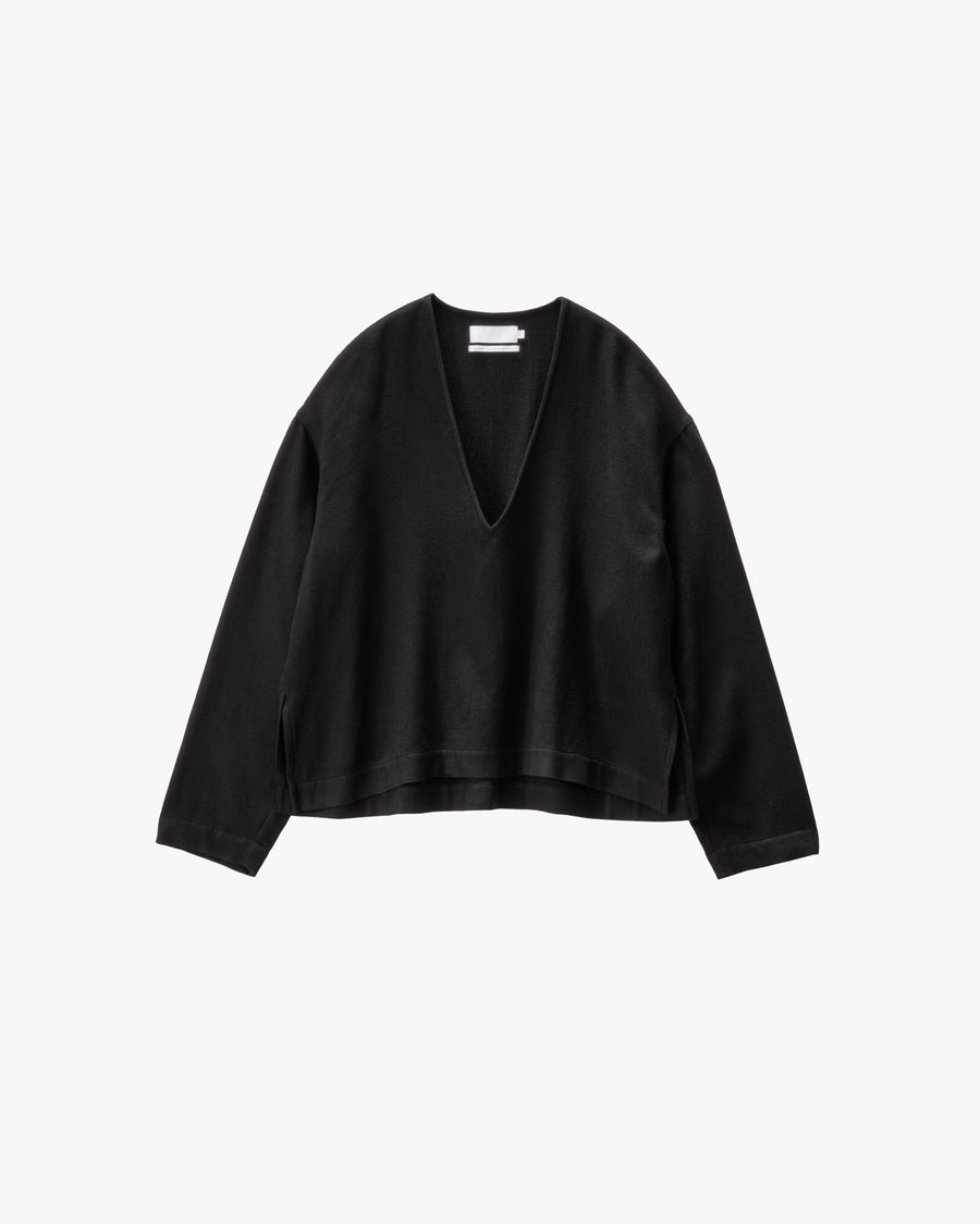 Extra Fine Wool Viyella V Neck Blouse