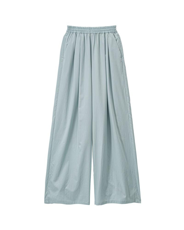 Silicon Poplin Two Tuck Easy Wide Pants