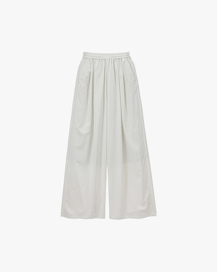 Silicon Poplin Two Tuck Easy Wide Pants