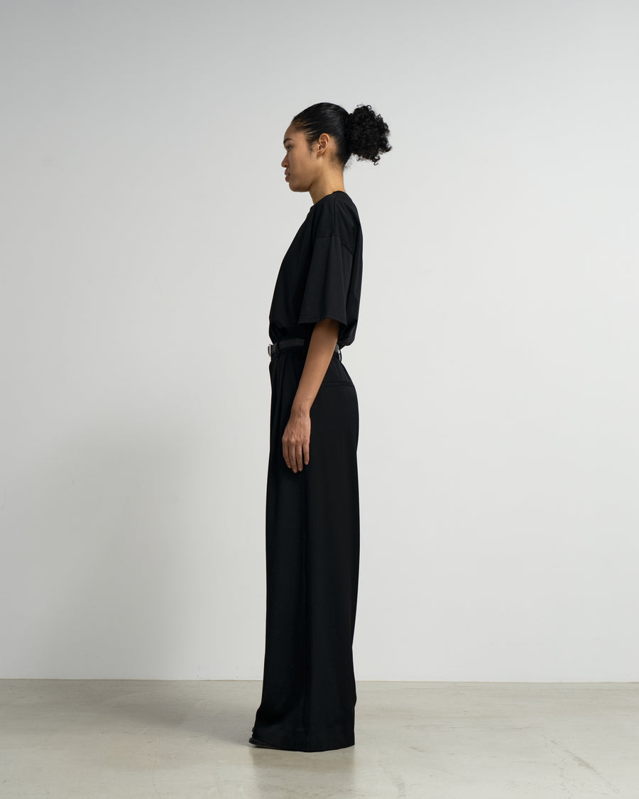 Wool Doeskin Two Tuck Wide Pants