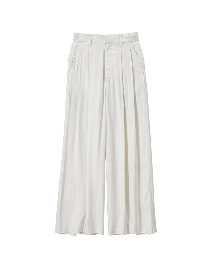 Viscose Cupro Back Satin Wide Trousers