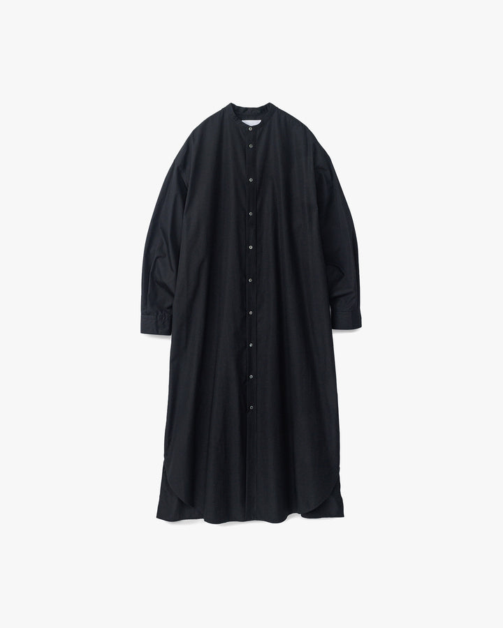 High Count Broad Oversized Band Collar Shirt Dress