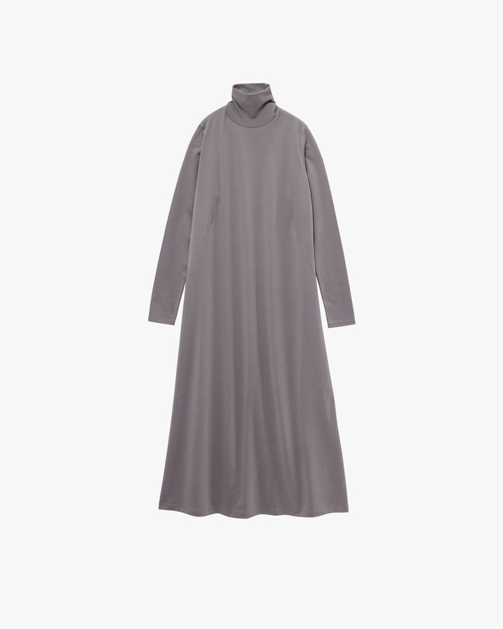 Brushed Mockrody Compact Shoulder High Neck Dress