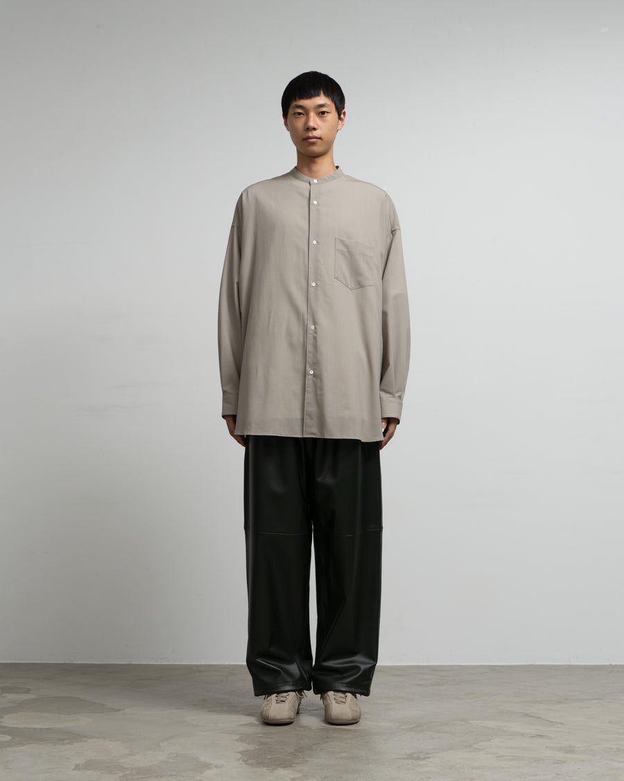 Techno Wool Tropical Oversized Band Collar Shirt