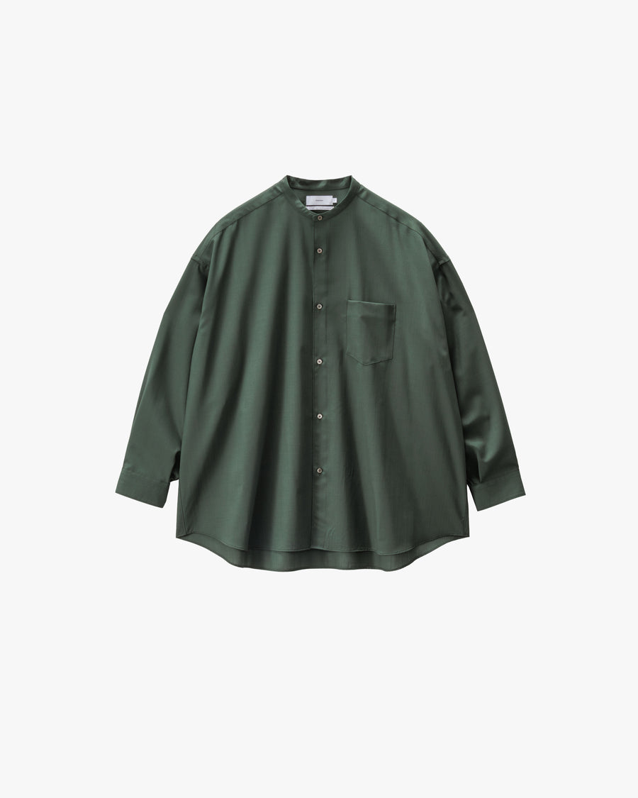 Techno Wool Tropical Oversized Band Collar Shirt