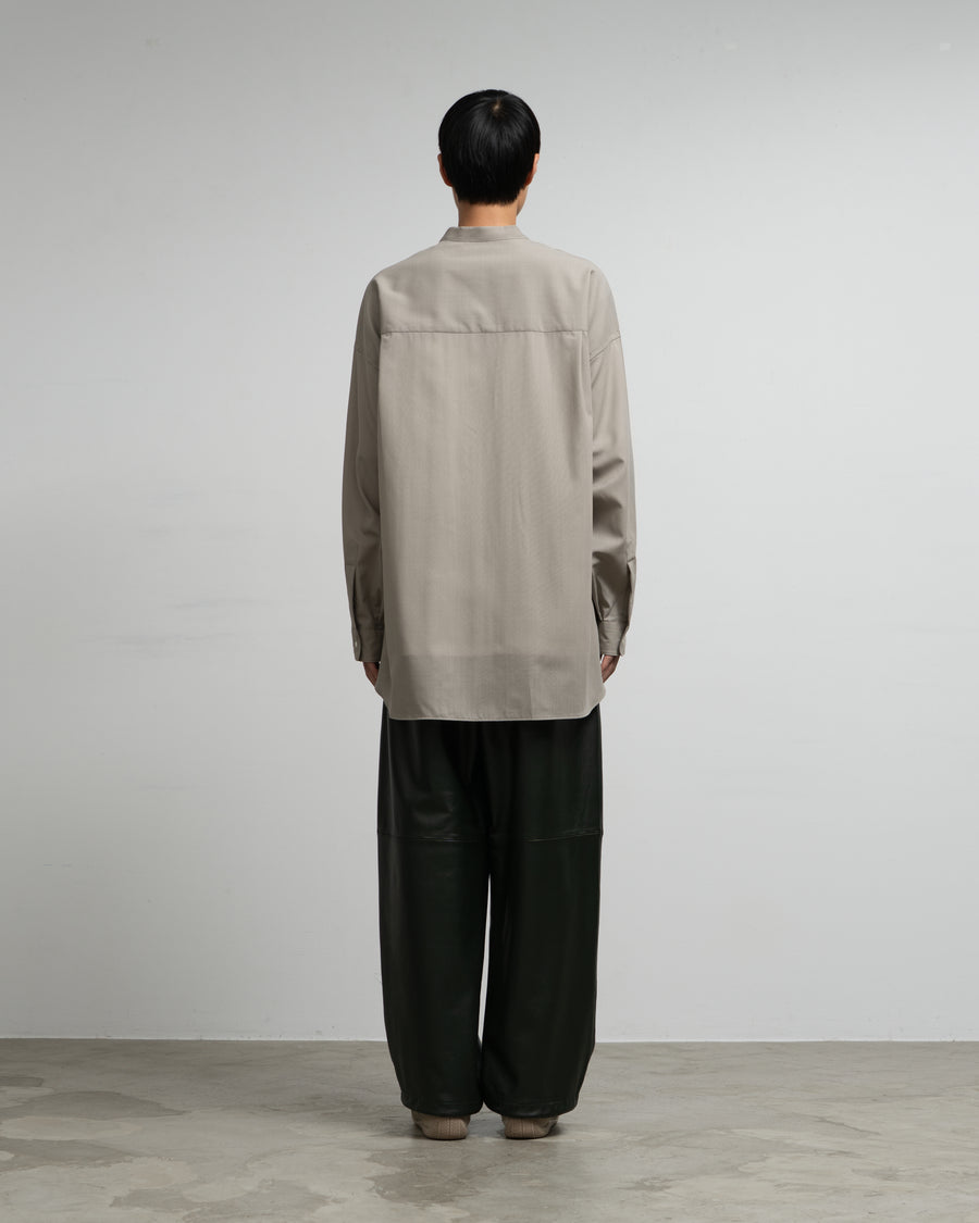 Techno Wool Tropical Oversized Band Collar Shirt