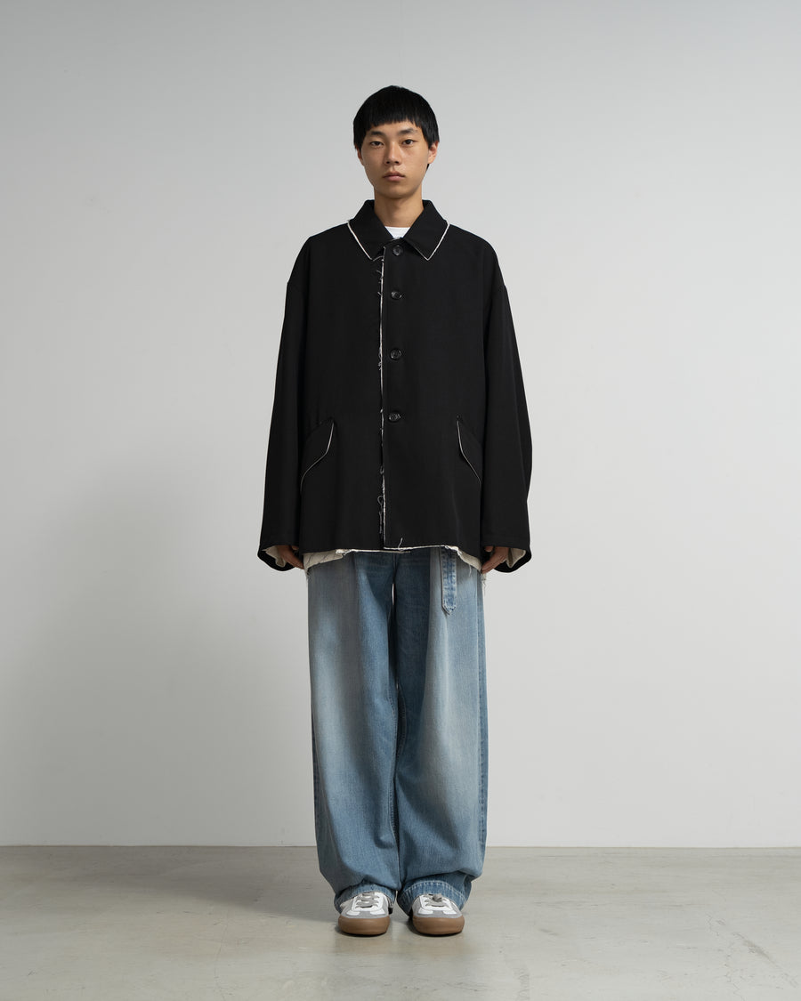 CF.GP Back Satin Gabardine Bal Collar Coat