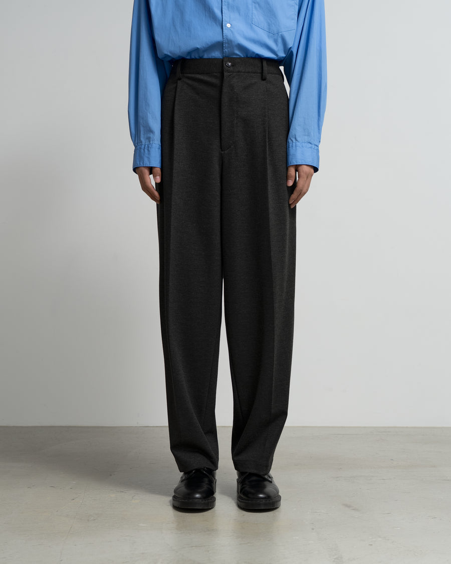 SIDOGRAS Melange Ponte Wide Tapered Slacks