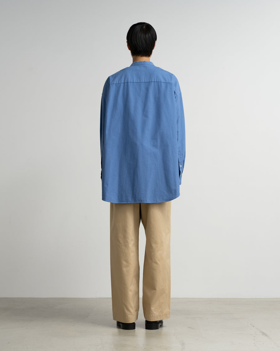 Oxford L/S Oversized Band Collar Shirt