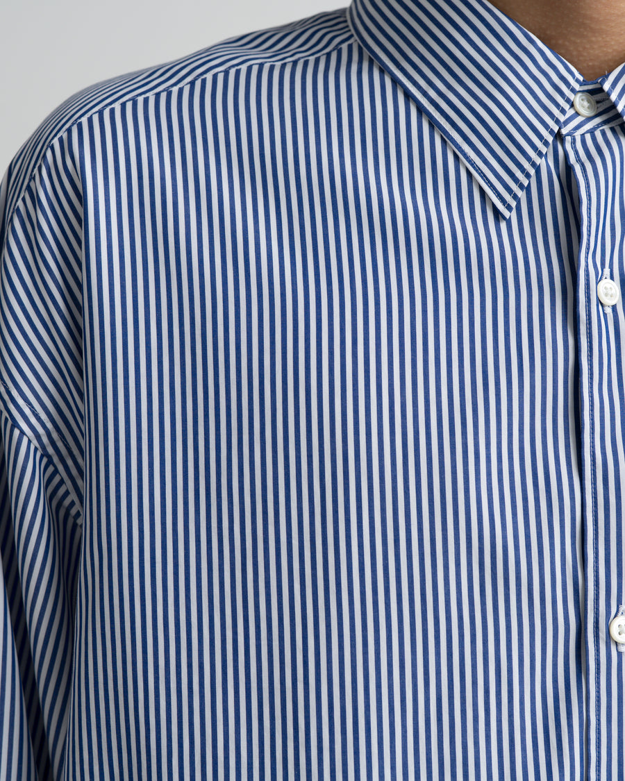 Broad Stripe L/S Oversized Regular Collar Shirt
