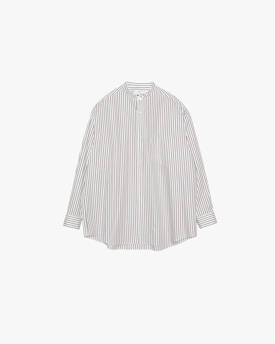 SIDOGRAS Stripe L/S Oversized Band Collar Shirt