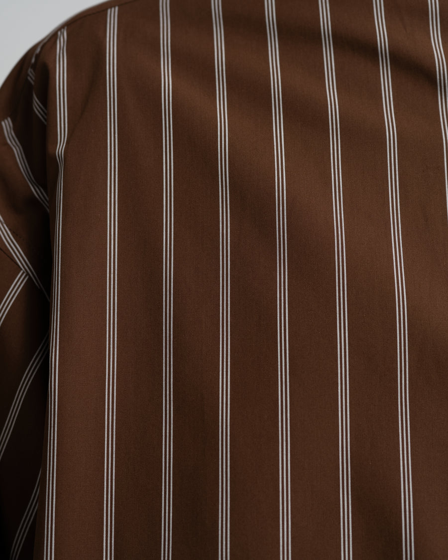 SIDOGRAS Stripe L/S Oversized Band Collar Shirt