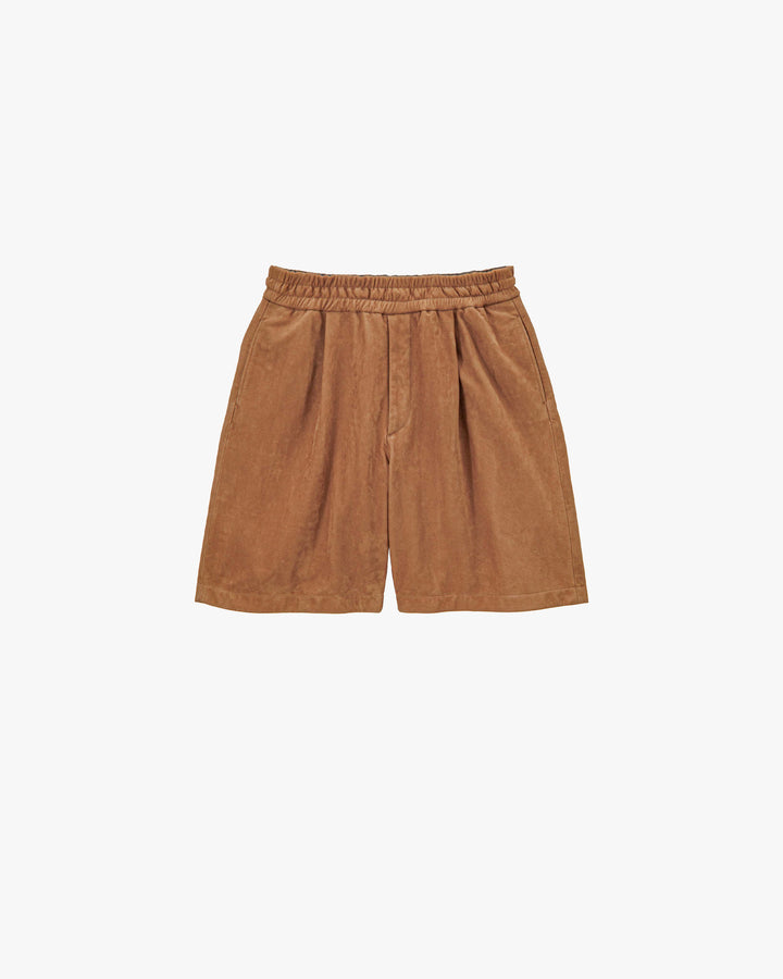 Cow Nubuck Leather Wide Shorts