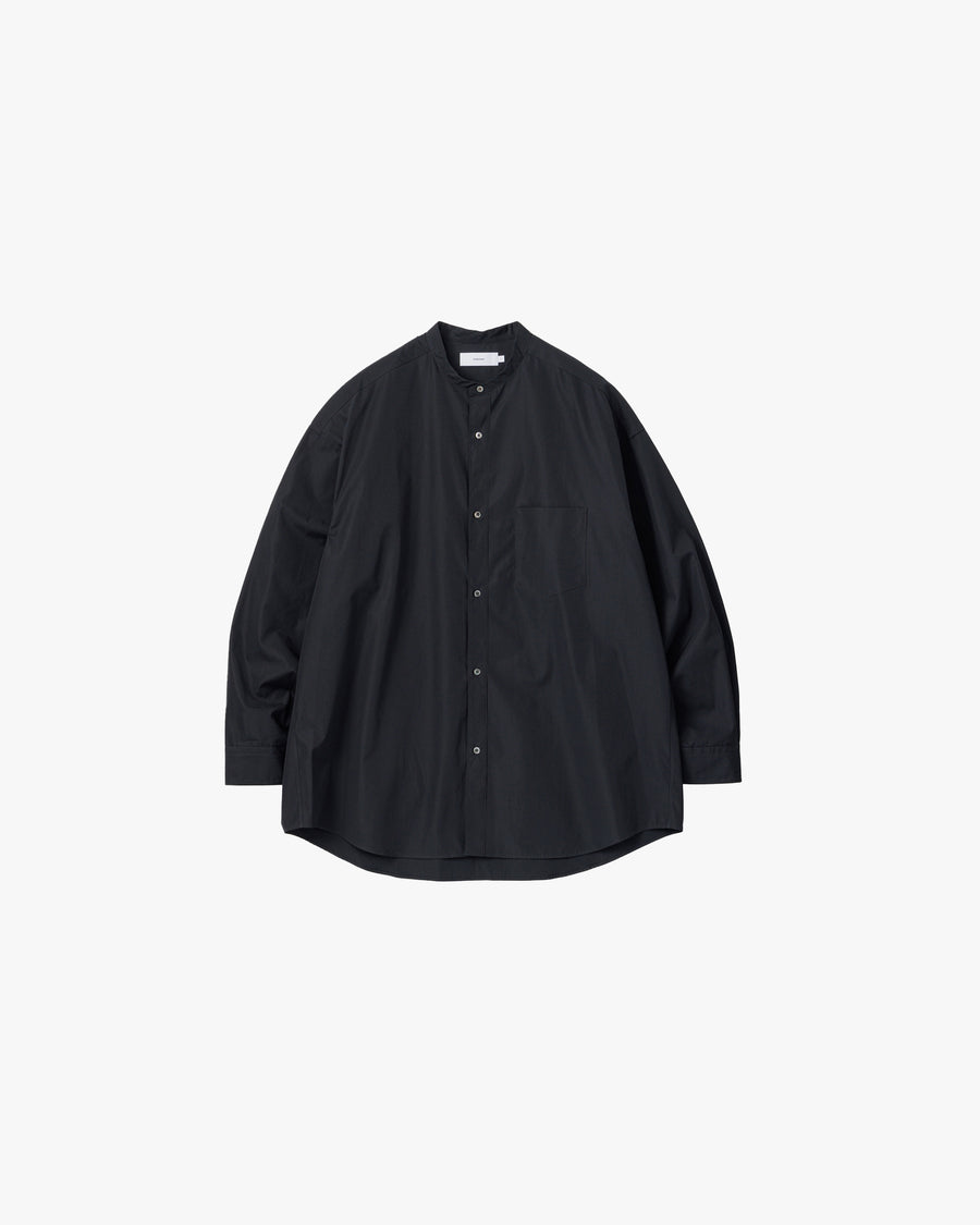 High Count Band Collar Round Cut Oversized Shirt