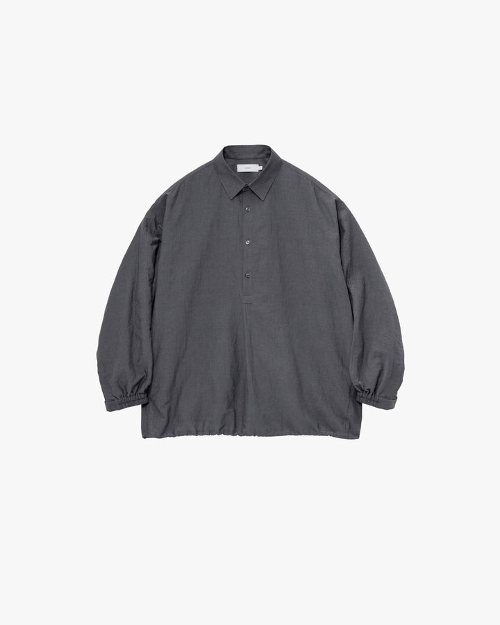 Cotton Linen Seersucker Long-Sleeve Pullover Shirt