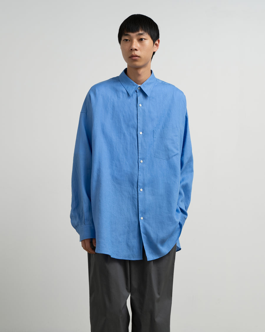Linen Long-Sleeve Oversized Regular Collar Shirt – Graphpaper