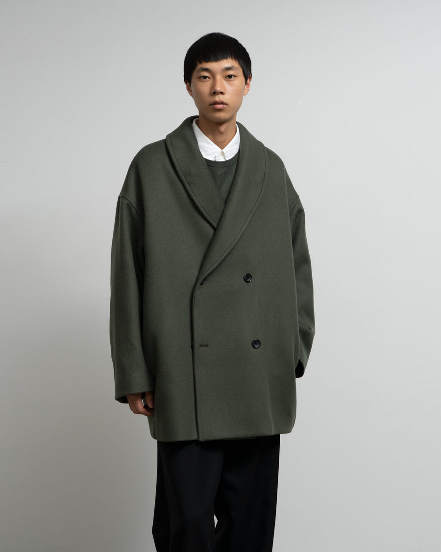 Light Melton Shawl Collar Coat