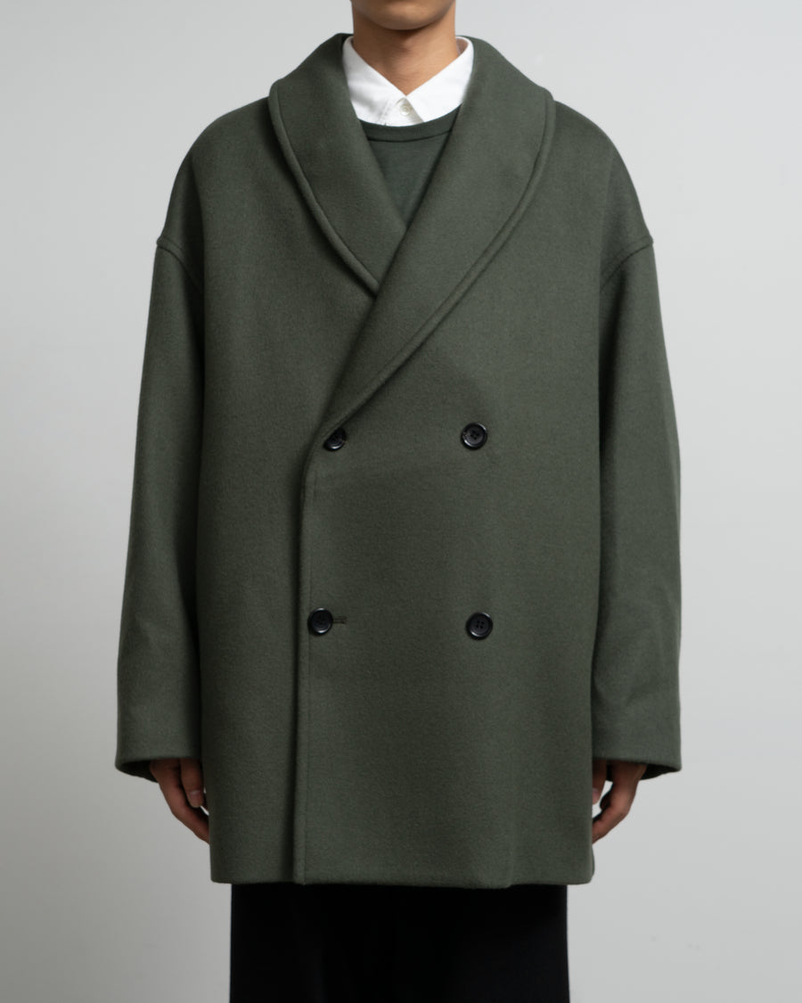 Light Melton Shawl Collar Coat