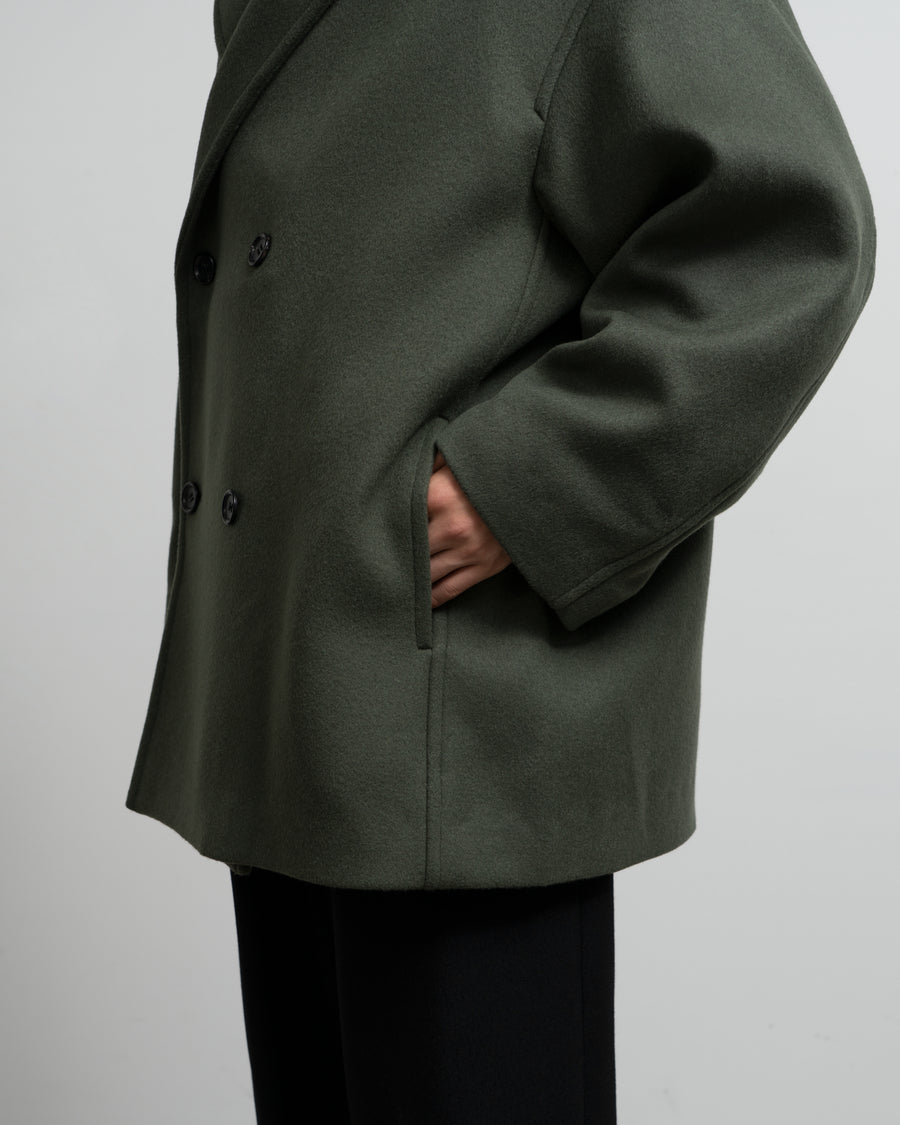 Light Melton Shawl Collar Coat