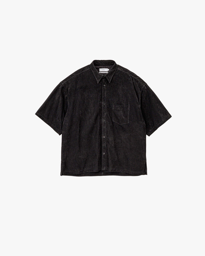 Cow Nubuck Leather S/S Oversized Regular Collar Shirt