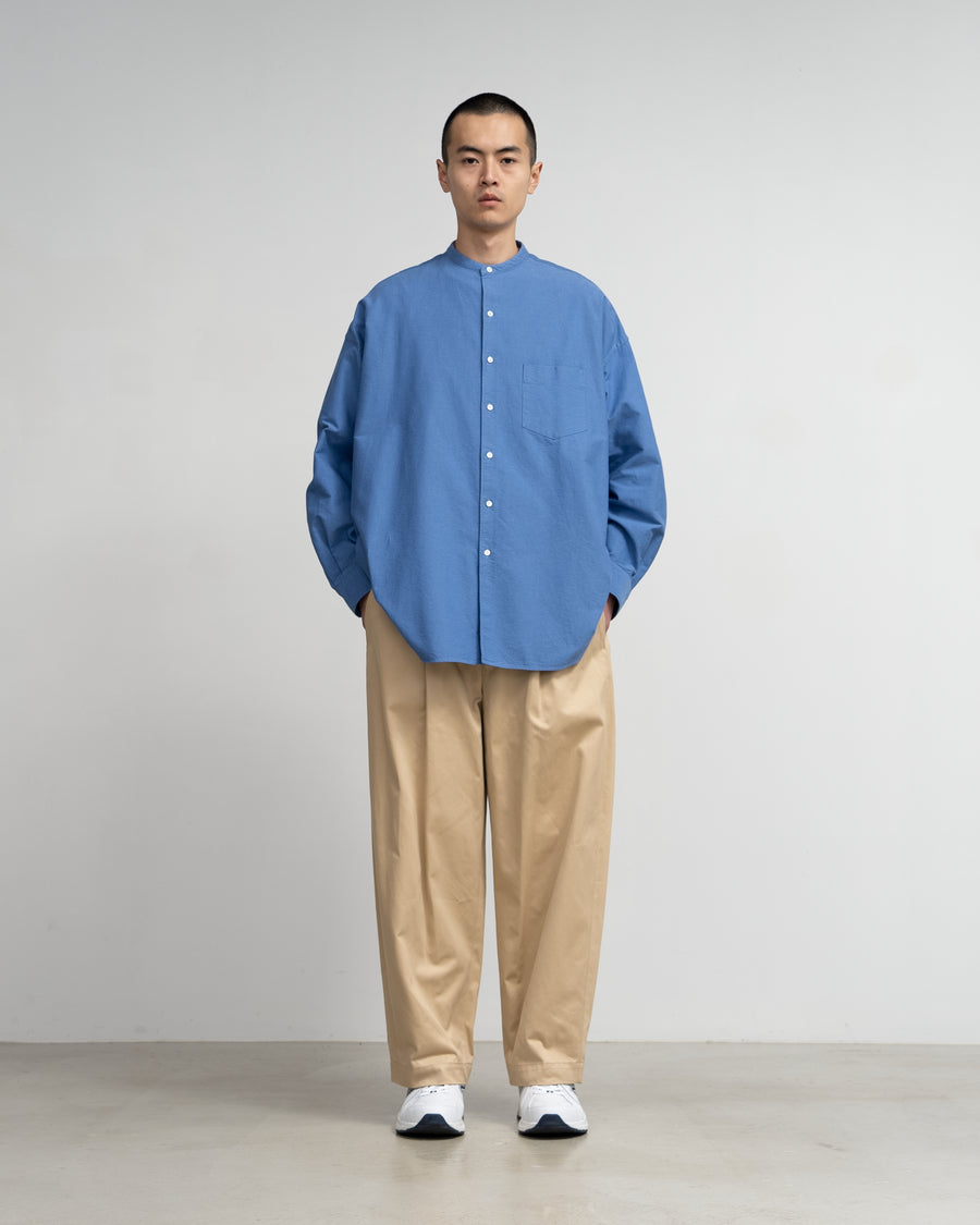 【Graphpaper】Oversized Oxford Band Collar Oxford L/S Oversized Band Collar Shirt – Graphpaper