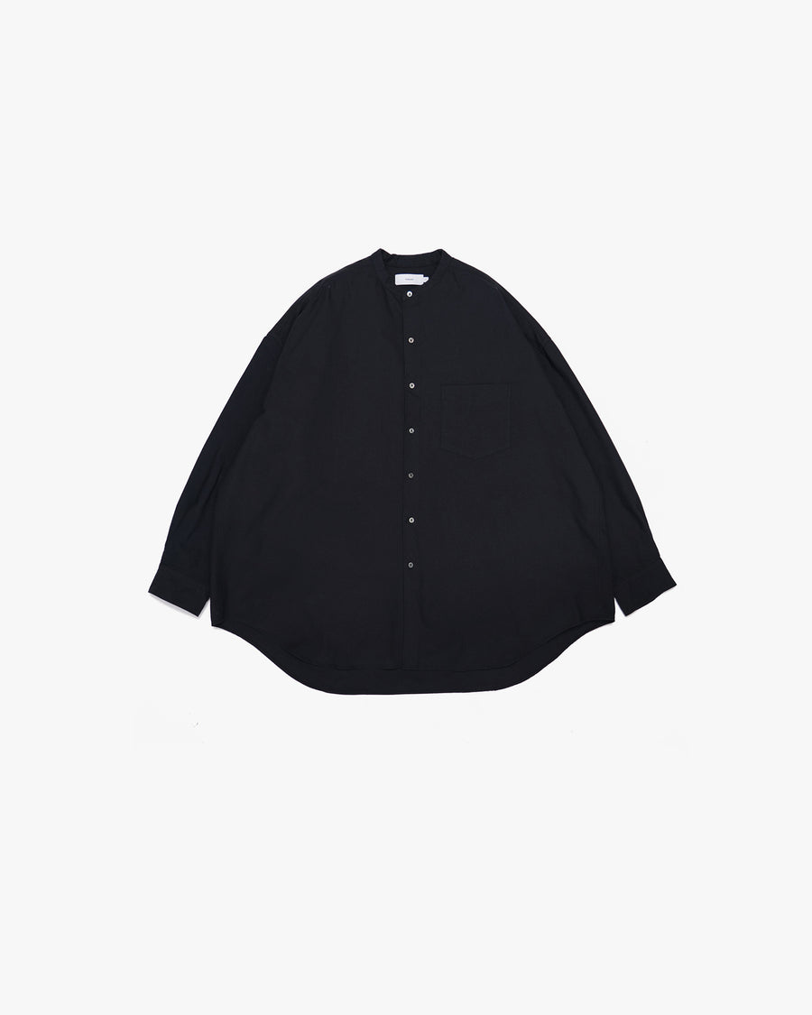 Oxford L/S Oversized Band Collar Shirt