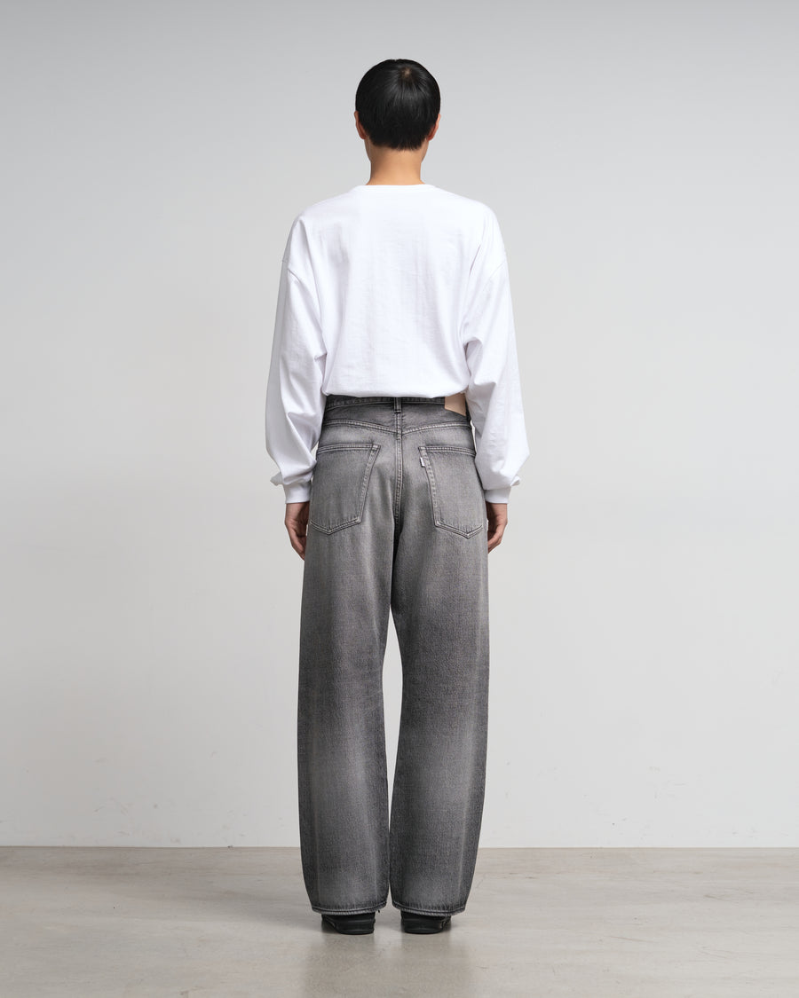Selvage Denim Five Pocket Wide Straight Pants -LIGHT FADE-