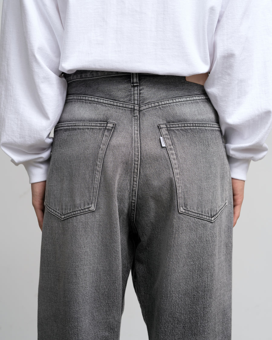 Selvage Denim Five Pocket Wide Straight Pants -LIGHT FADE-